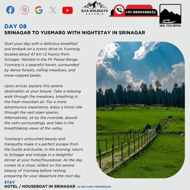 9 days 8 nights kashmir trip , book online 8 nights 9 days kashmir tour package covering srinagar , sonmarg , gulmarg & pahalgam (2)