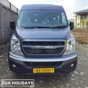 Urbania tampo traveller taxi service in kashmir , book online 10,12,14,17 seater urbania taxi in kashmir. Affordable urbania taxi in kashmir. Cheap urbania tempo traveller for kashmir tour.