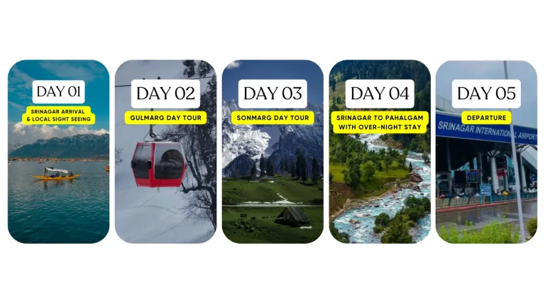 5 days 4 nights kashmir tour package , book online 5 days 4 nights kashmir trip for couples , groups , families and mor- online 5 days 4 nights kashmir itinerary