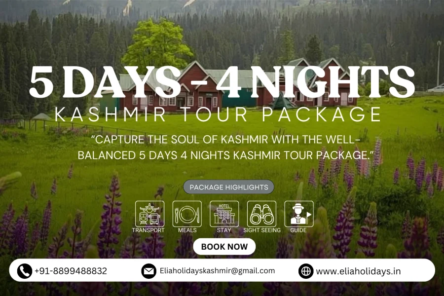 5 days 4 nights kashmir tour package , book online 5 days 4 nights kashmir trip for couples , groups , families and mor- online 5 days 4 nights kashmir itinerary